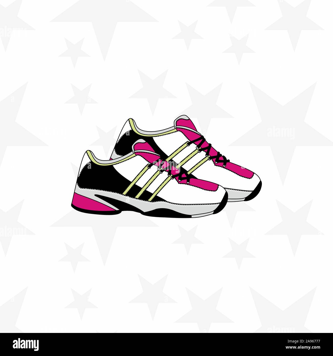 Chaussures pour homme ou femme. formateur, exécutant, occasionnels, chaussures de sport. Accessoires de sport. - Vector Illustration de Vecteur