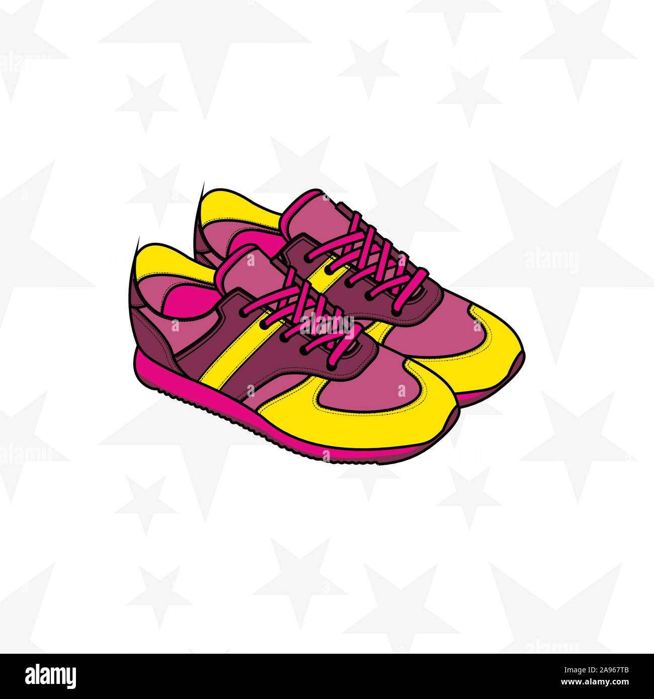 Chaussures pour homme ou femme. formateur, exécutant, occasionnels, chaussures de sport. Accessoires de sport. - Vector Illustration de Vecteur