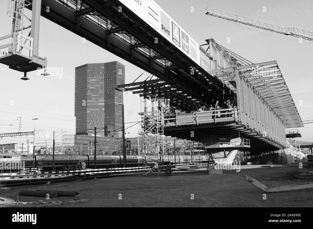 Suisse : Les travaux de construction au pont Letzigraben à Zürich-West. Banque D'Images