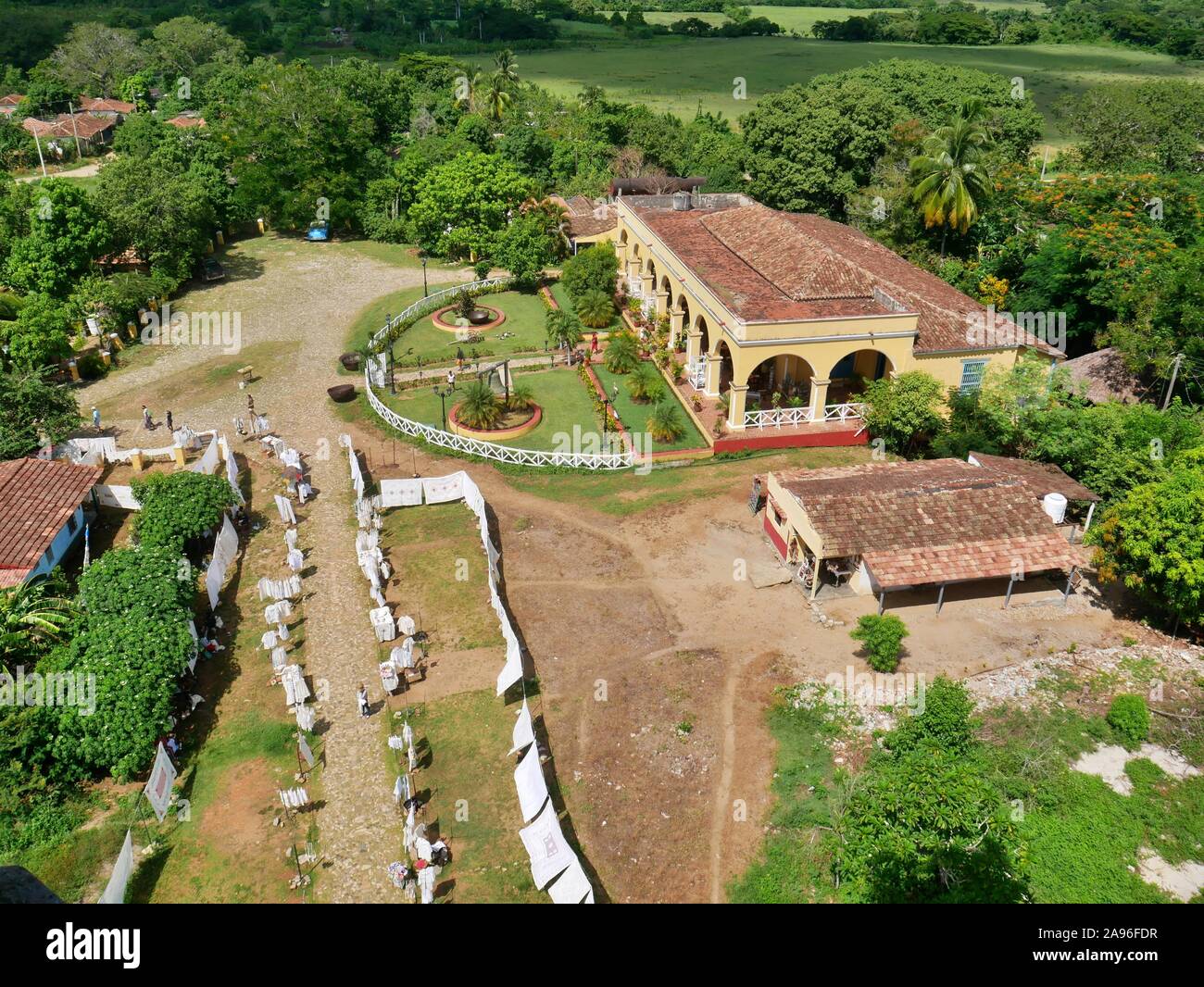 Vue depuis la tour de l'esclave dans la Valle de los Ingenios, Cuba Banque D'Images