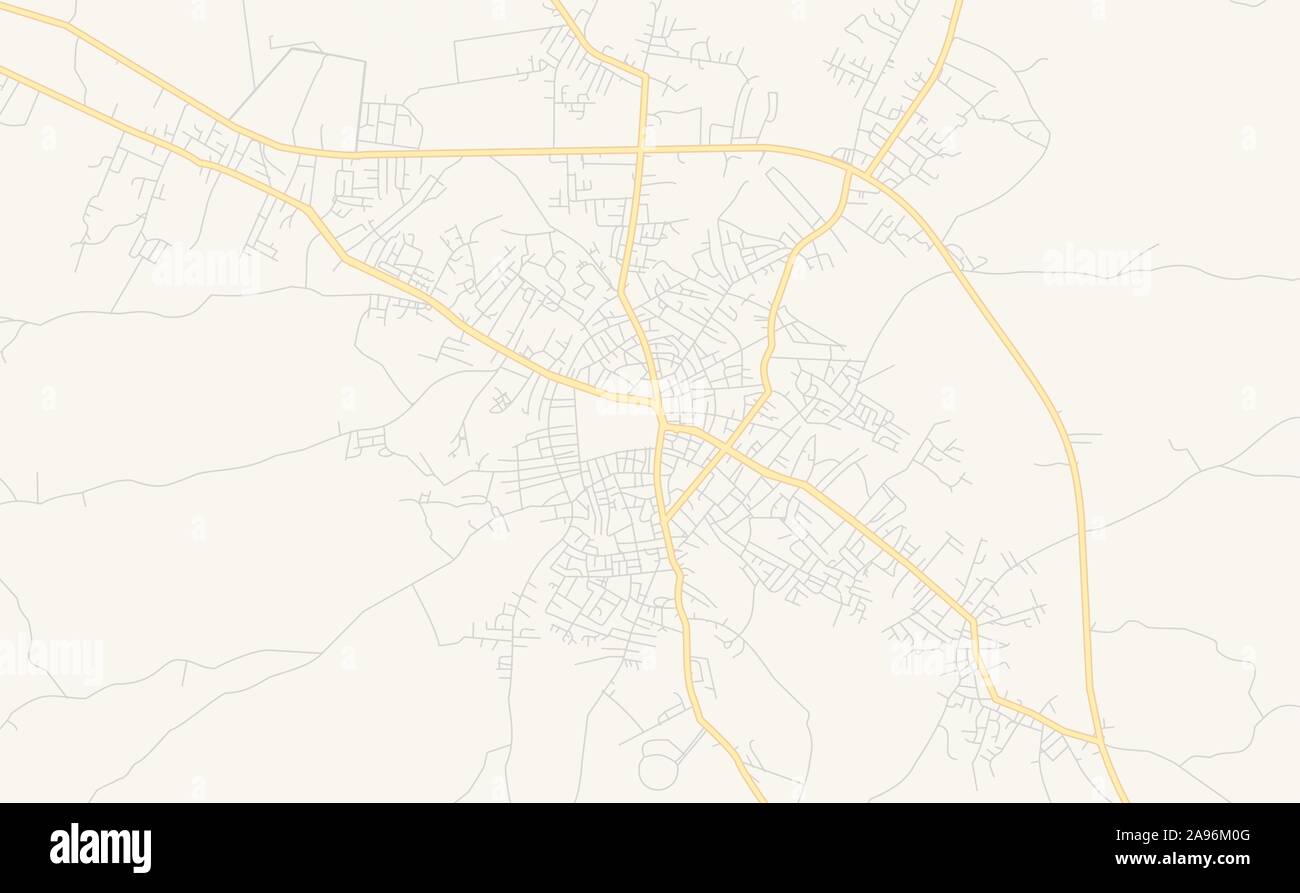 Version imprimable La carte des rues d'Owo, Nigeria. Modèle de carte pour un usage en entreprise. Illustration de Vecteur