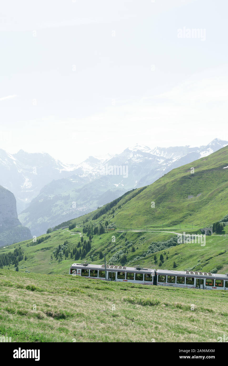 Jusqu'à la gare de Jungfraujoch Banque D'Images
