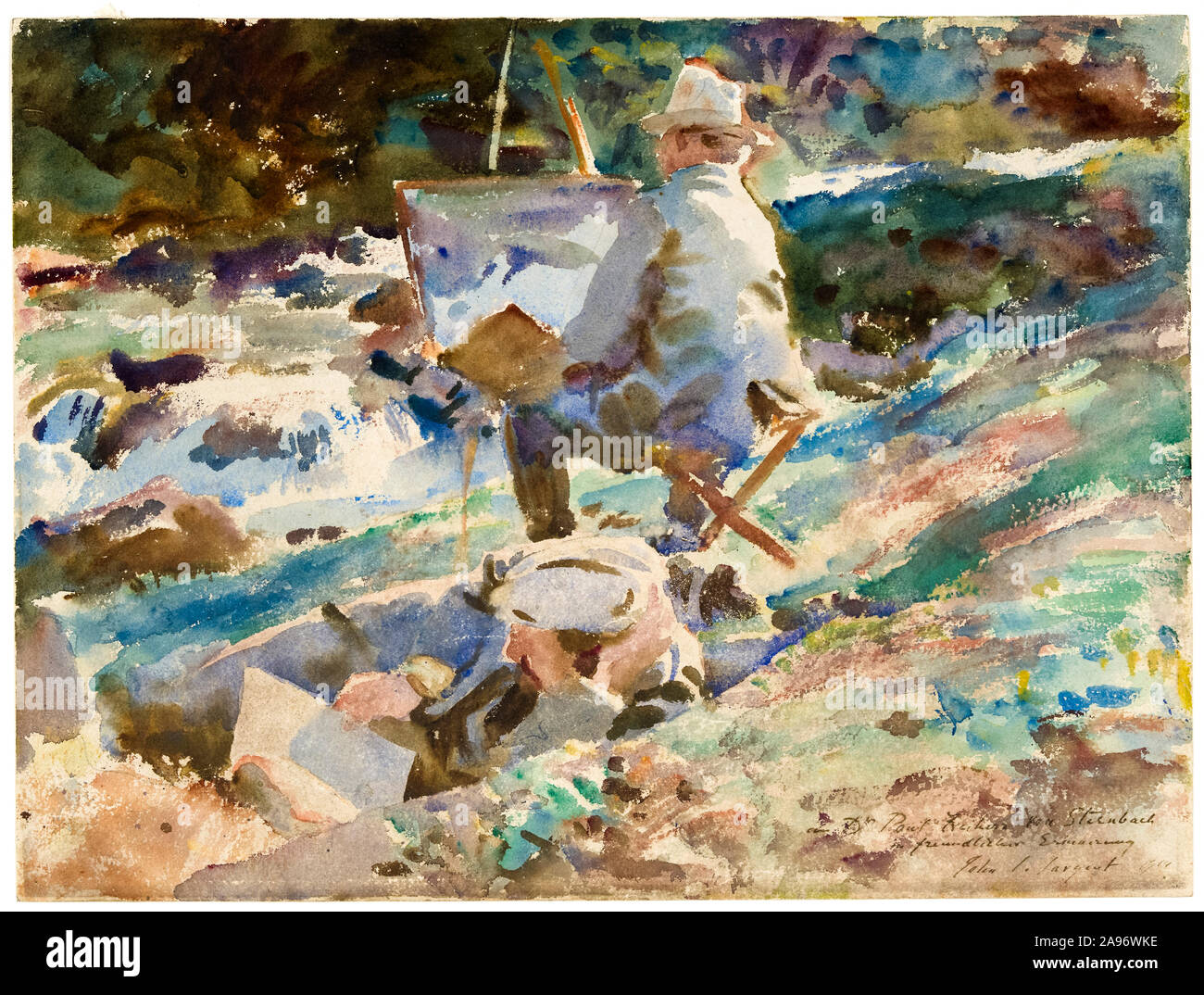 John Singer Sargent, un artiste à son chevalet, aquarelle, 1914 Banque D'Images
