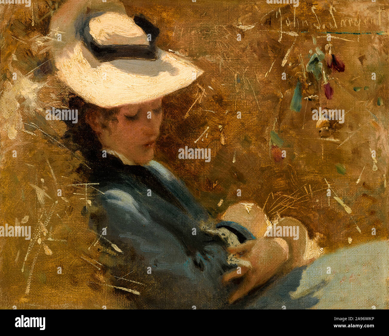 John Singer Sargent, le repos, la peinture, vers 1875 Banque D'Images