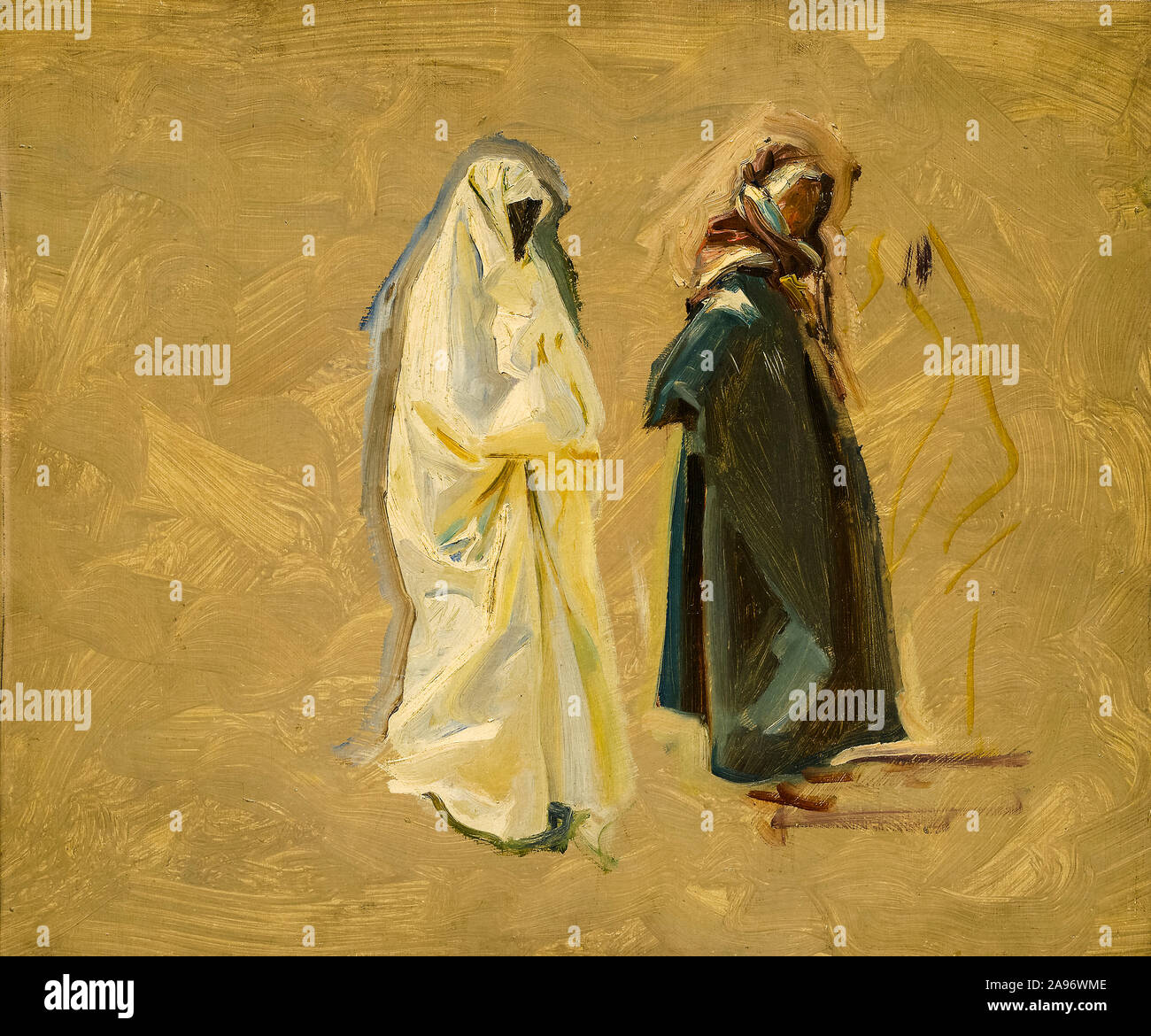 John Singer Sargent, étude de deux bédouins, peinture, 1905-1906 Banque D'Images