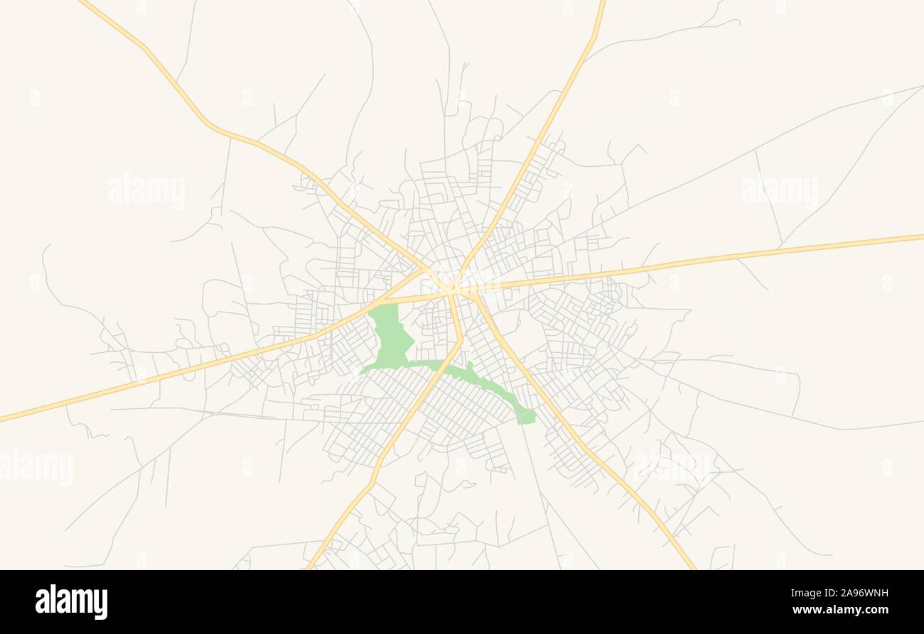Version imprimable La carte des rues de Djougou (Bénin). Modèle de carte pour un usage en entreprise. Illustration de Vecteur