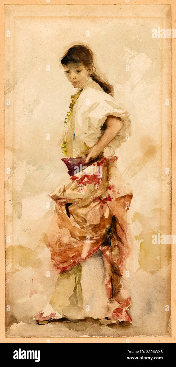 John Singer Sargent, fille en espagnol Costume, portrait peinture, 1879-1880 Banque D'Images