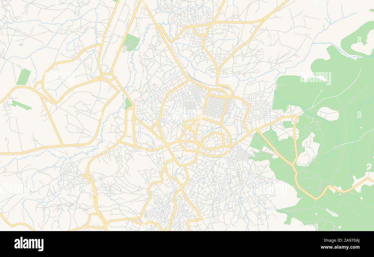 Version imprimable Plan de Ngaoundéré, Cameroun. Modèle de carte pour un usage en entreprise. Illustration de Vecteur