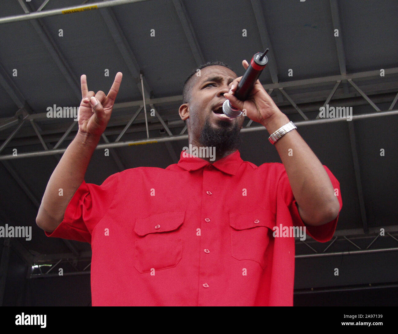 31 AOÛT : Tech N9ne fonctionne à Lakewood Amphitheatre à Atlanta, Géorgie le 31 août 2002. Crédit : Chris McKay / MediaPunch Banque D'Images