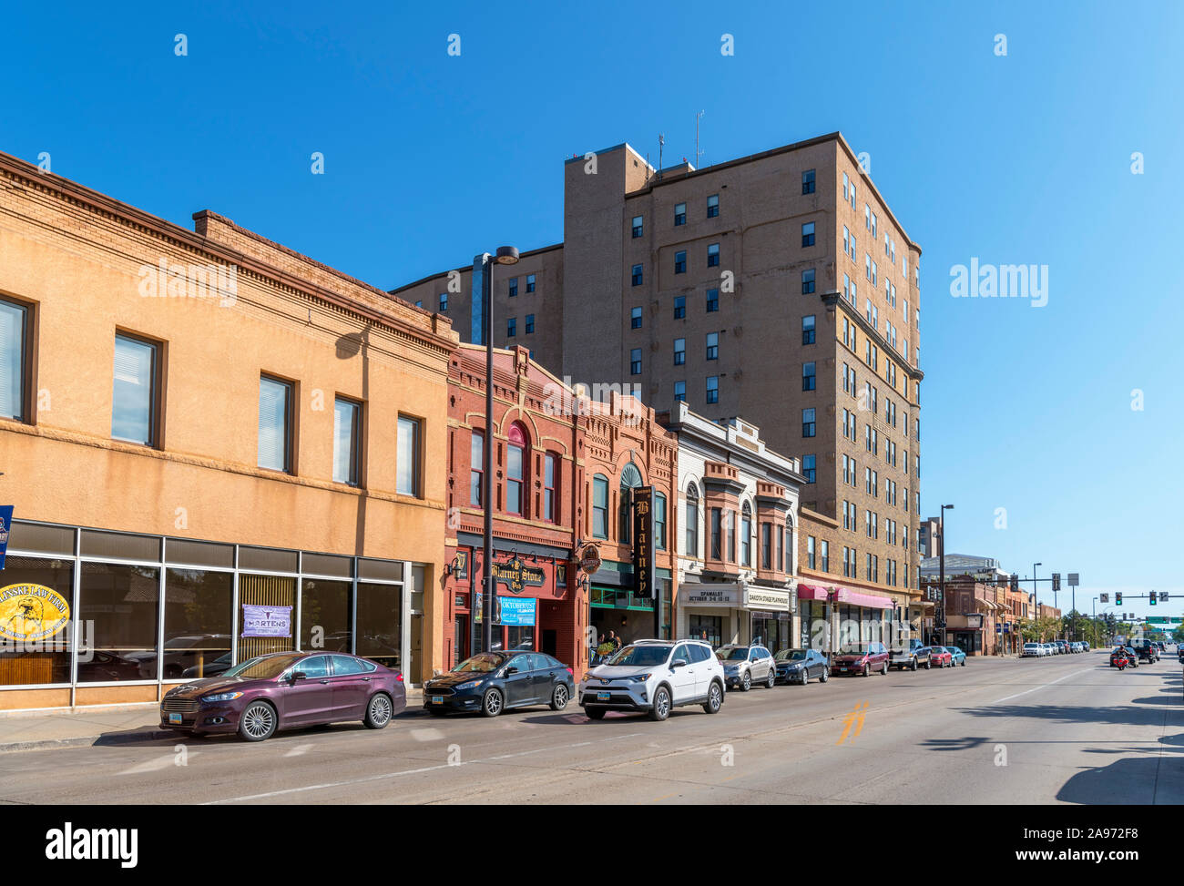Main Street dans le centre-ville de Bismarck, Dakota du Nord, USA Banque D'Images