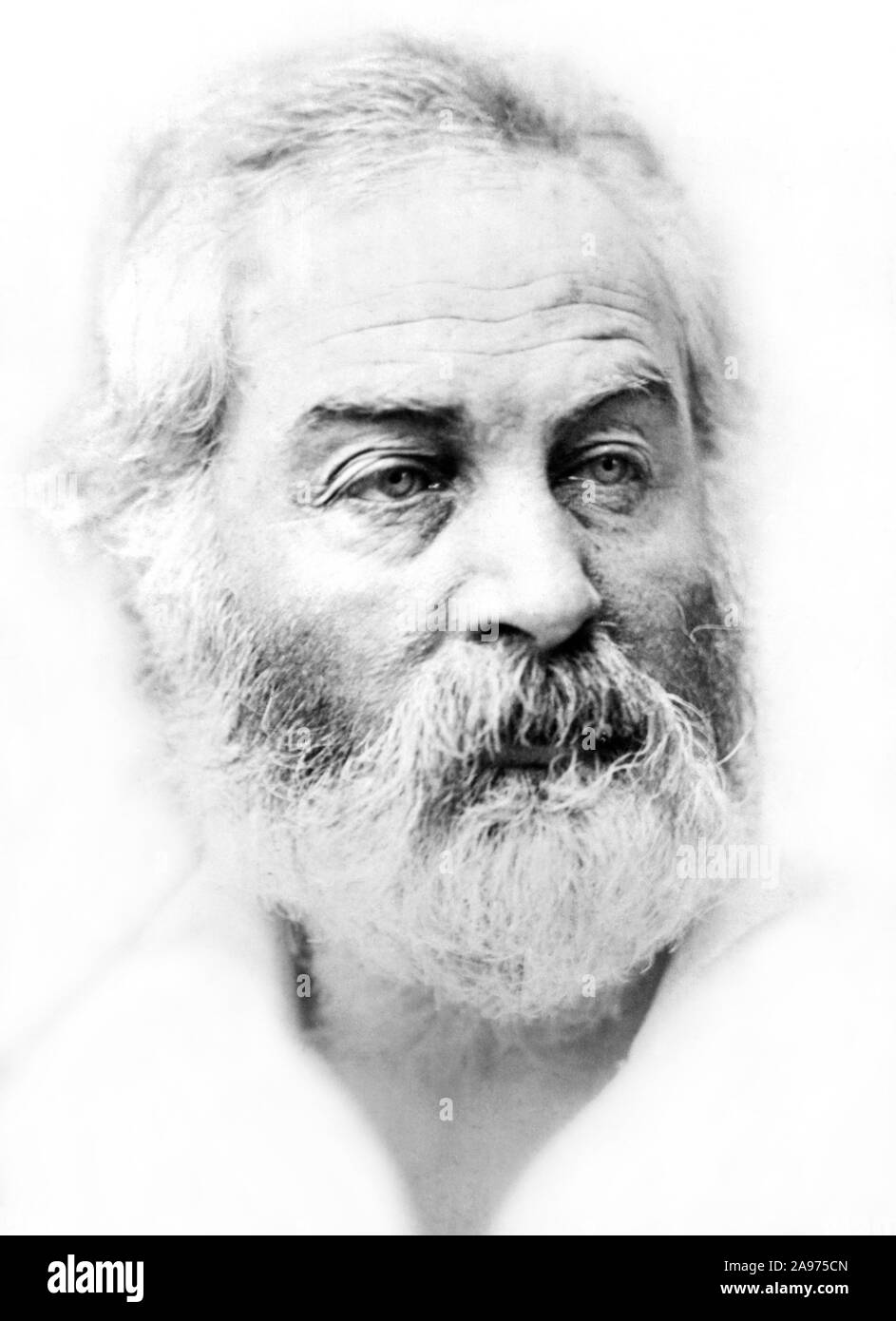 Vintage photo portrait de poète, essayiste et journaliste Walt Whitman (1819 - 1892). Circa 1863 Photo par Alexander Gardner. Banque D'Images