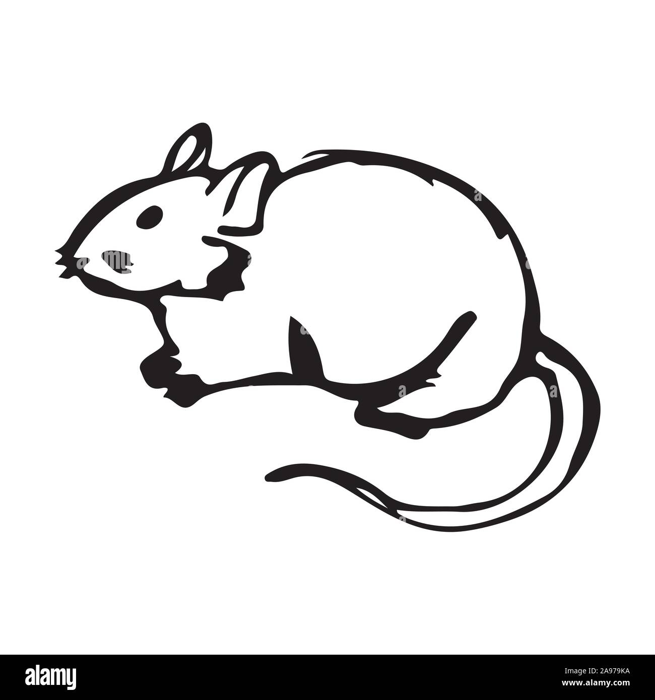 Illustration de croquis à la main à la main de la souris rat Illustration de Vecteur