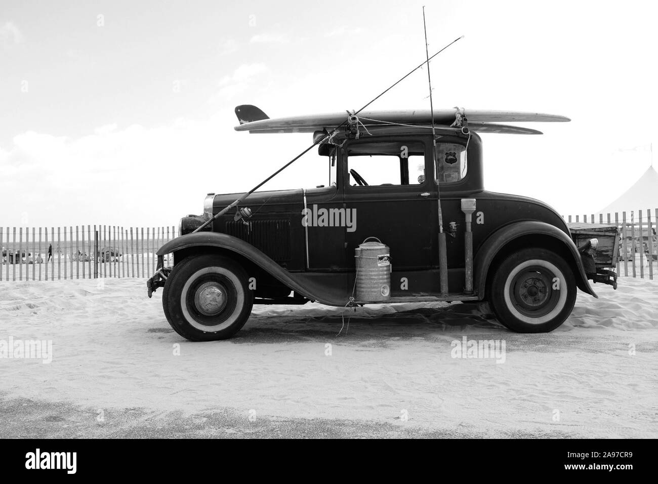 Surfer mobile Manasquan New Jersey Banque D'Images