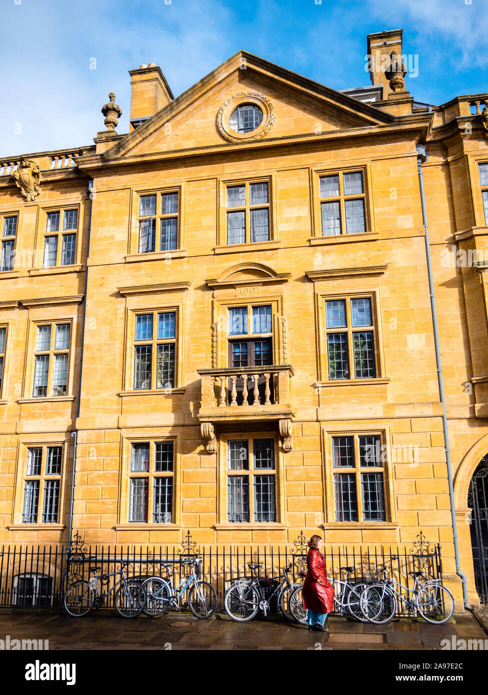 Extérieur de Balliol College, Oxford University, vus de l'Est st-Madeleine, Oxford, Oxfordshire, England, UK, FR. Banque D'Images