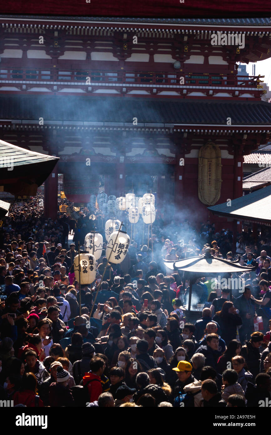Setsubun, Asakusa, Tokyo Banque D'Images