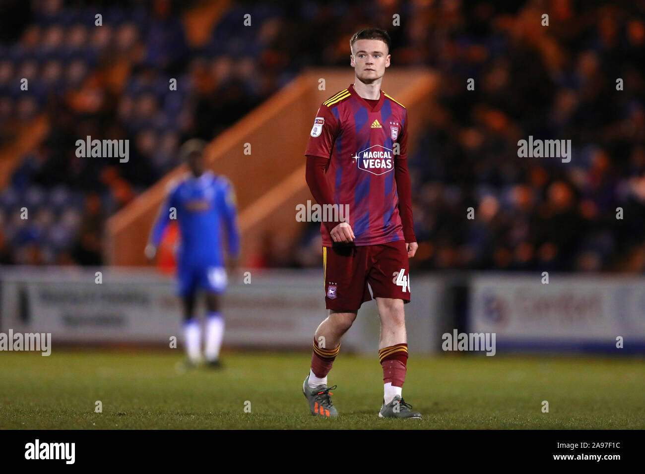 Tommy Hughes d'Ipswich Town - Colchester United v Ipswich Town, Leasing.com Trophy, JobServe stade communautaire, Colchester, UK - 12 novembre 2019 Editorial N'utilisez que des restrictions s'appliquent - DataCo Banque D'Images