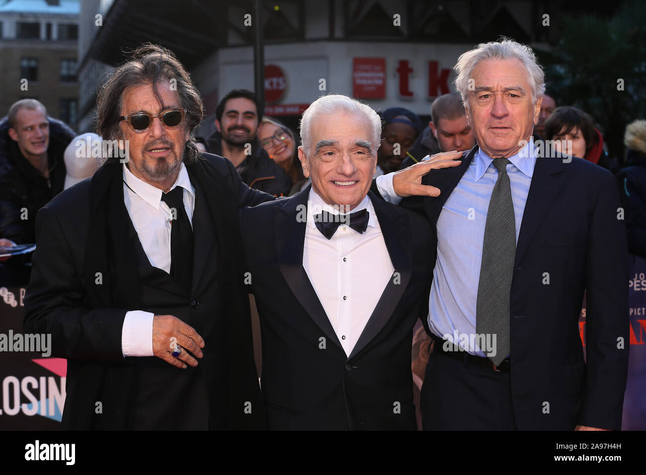 Le BFI London Film Festival 63e Gala Soirée de clôture de "l'Irlandais", tenue à l'odéon Luxe, Leicester Square - Arrivées avec : Al Pacino, Robert De Niro, Martin Scorsese Où : London, Royaume-Uni Quand : 13 Oct 2019 Crédit : Mario Mitsis/WENN.com Banque D'Images