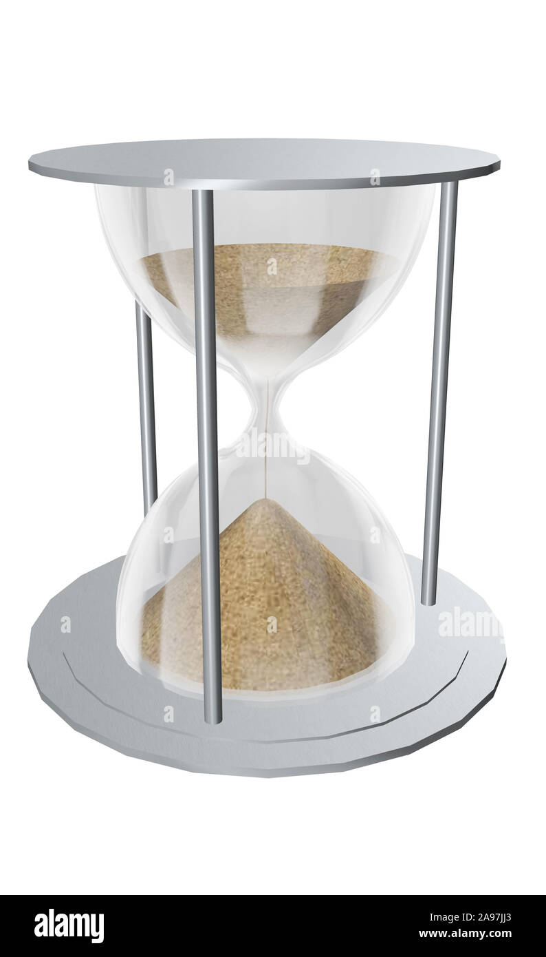 Hourglass isolé sur fond blanc Banque D'Images