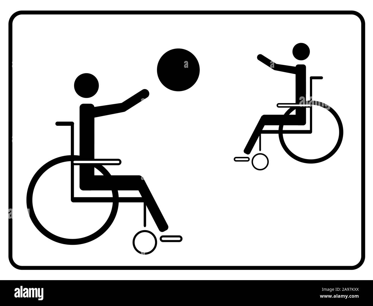 Inscrivez-vous sports handicapés sur fond blanc Banque D'Images