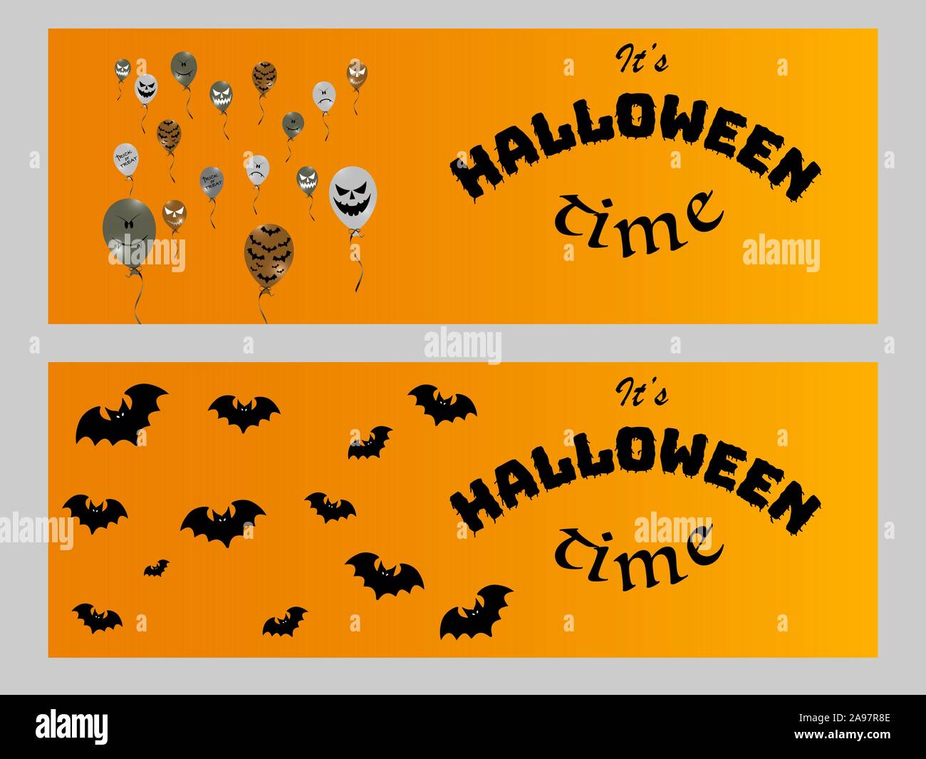 Spooky Halloween poster, cartoon fond abstrait, de l'accueil et de travail carte d'invitation, flyers, affiches. Illustrarion vecteur graphique, mignon Illustration de Vecteur