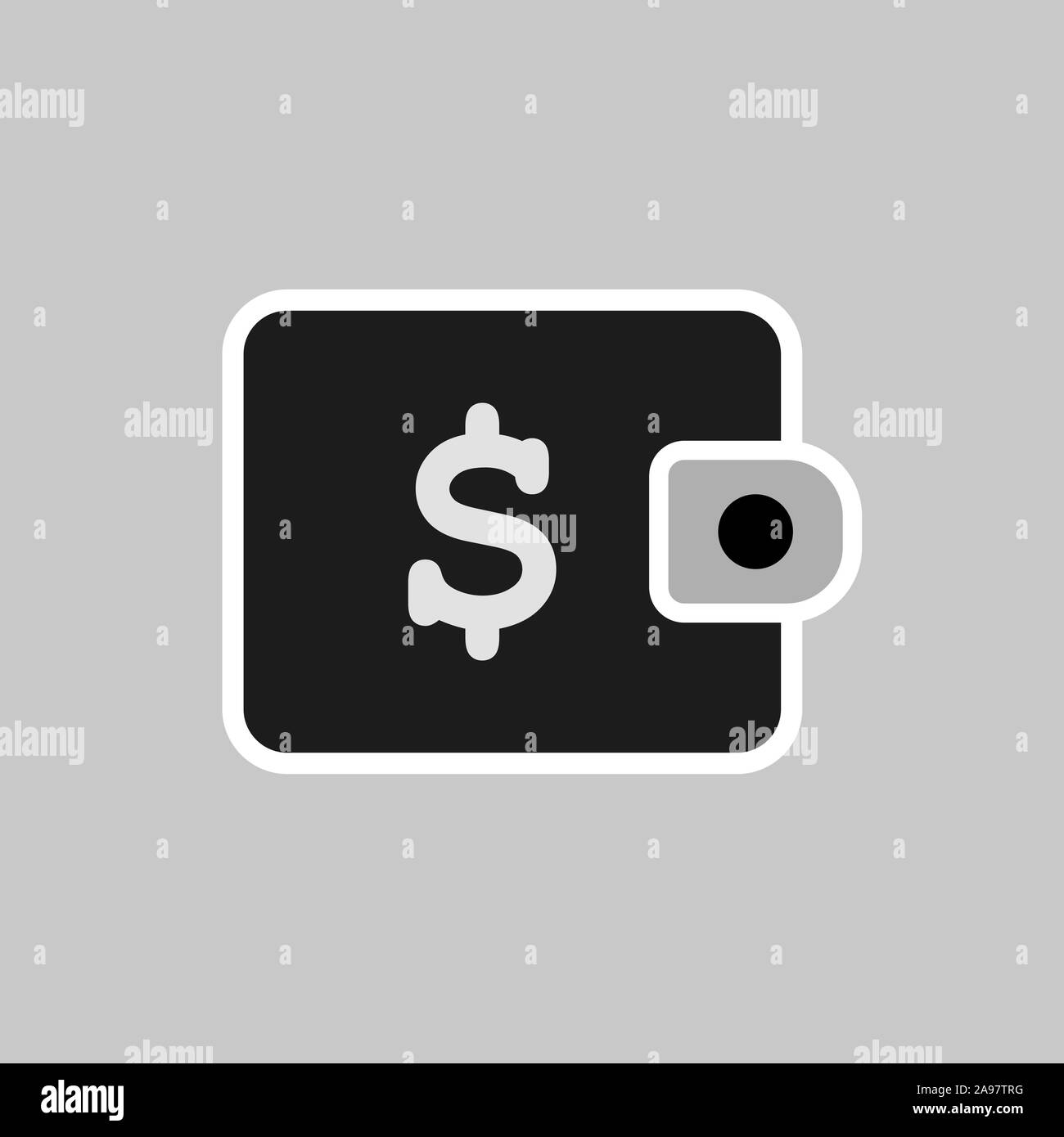 Porte-monnaie avec de l'argent et de l'argent dollar signe symbole. Vector illustration graphique simplement pour le web, l'arrière-plan, icône, modèle. Design plat très tendance pour votre bus Illustration de Vecteur