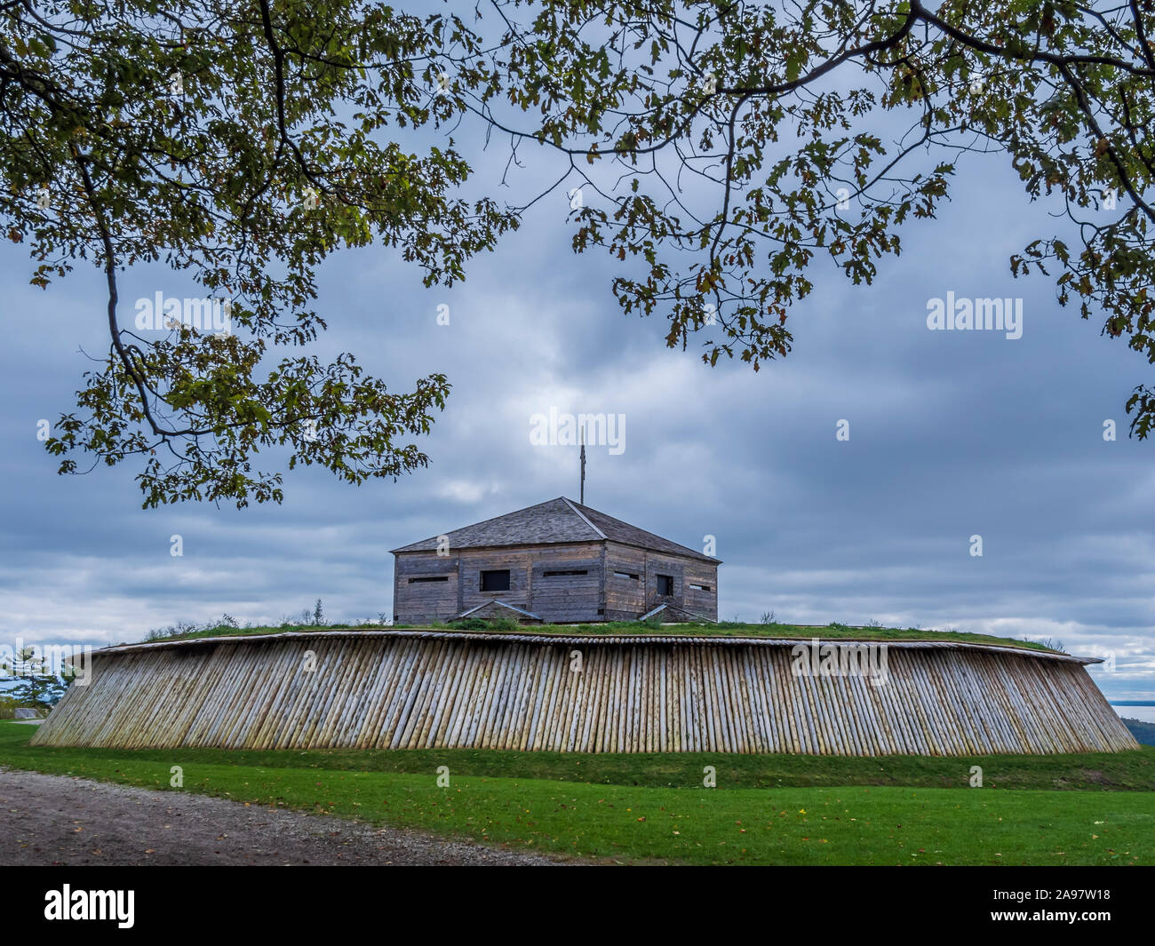 Fort Holmes, Mackinac Island State Park, l'île Mackinac, Michigan. Banque D'Images