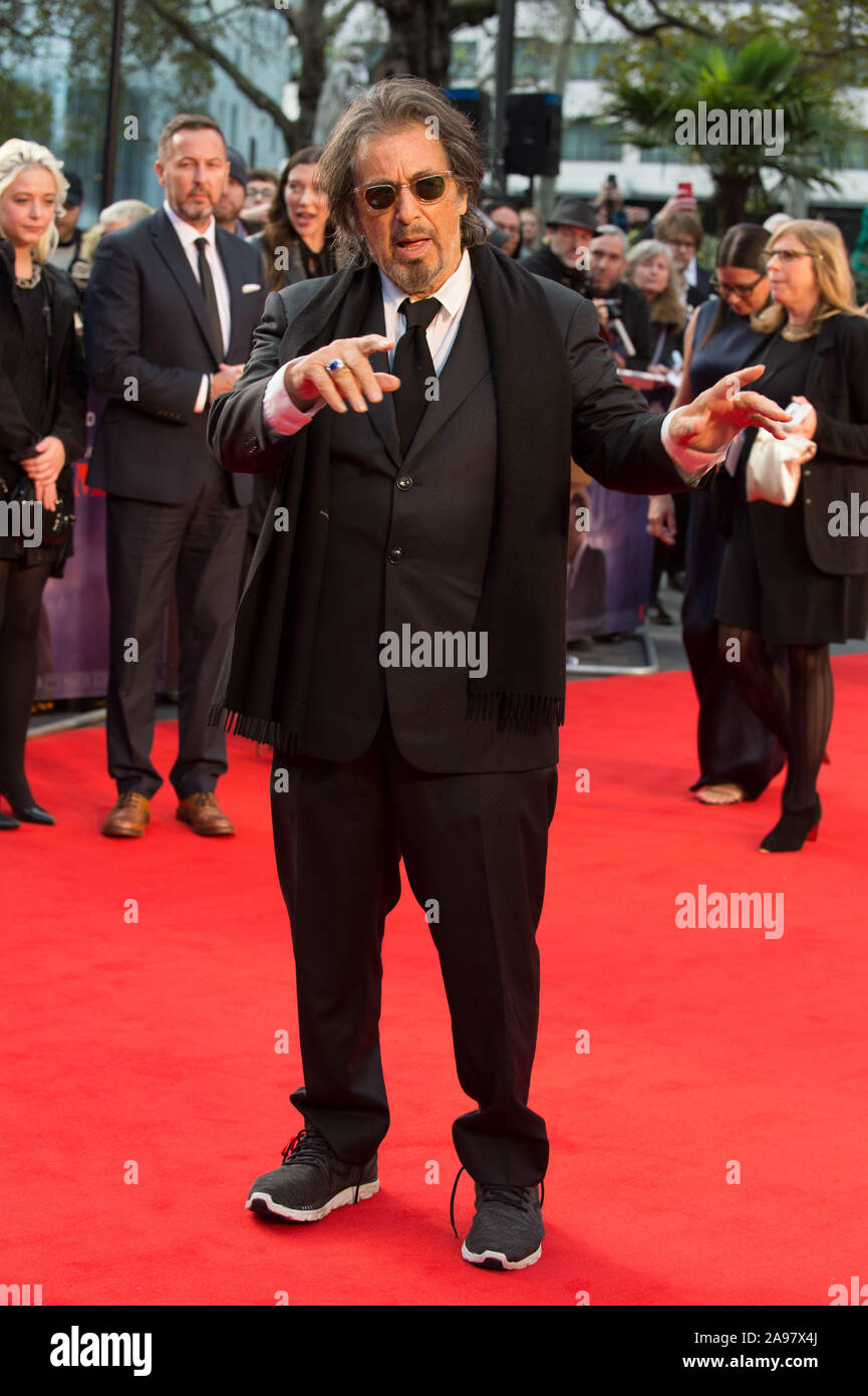 Vu arrivant pour l'Irlandais, présenté en première mondiale au Festival du Film de Londres gala soirée de clôture, Odeon Leicester Square, Londres. 13.10.19 Avec : Al Pacino. Où : London, Royaume-Uni Quand : 13 Oct 2019 Source : WENN.com Banque D'Images