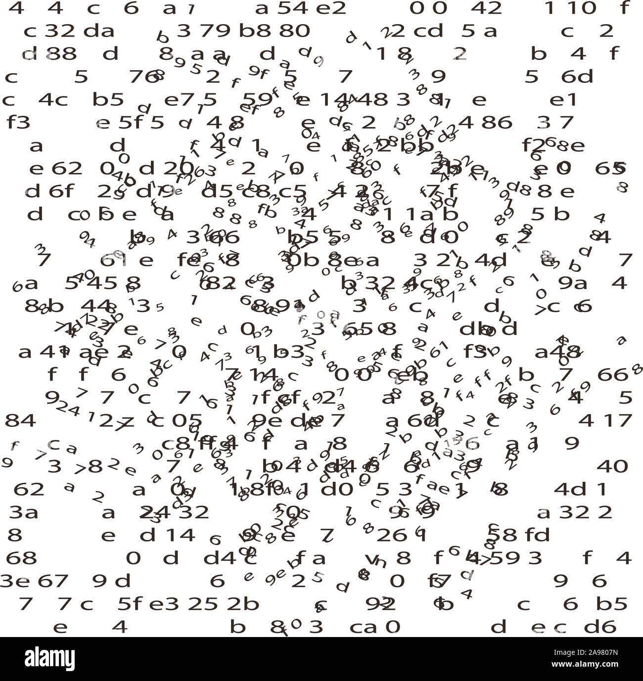 Code binaire et hexadécimal aléatoire, isolé sur blanc pour vous, web de données internet background Illustration de Vecteur