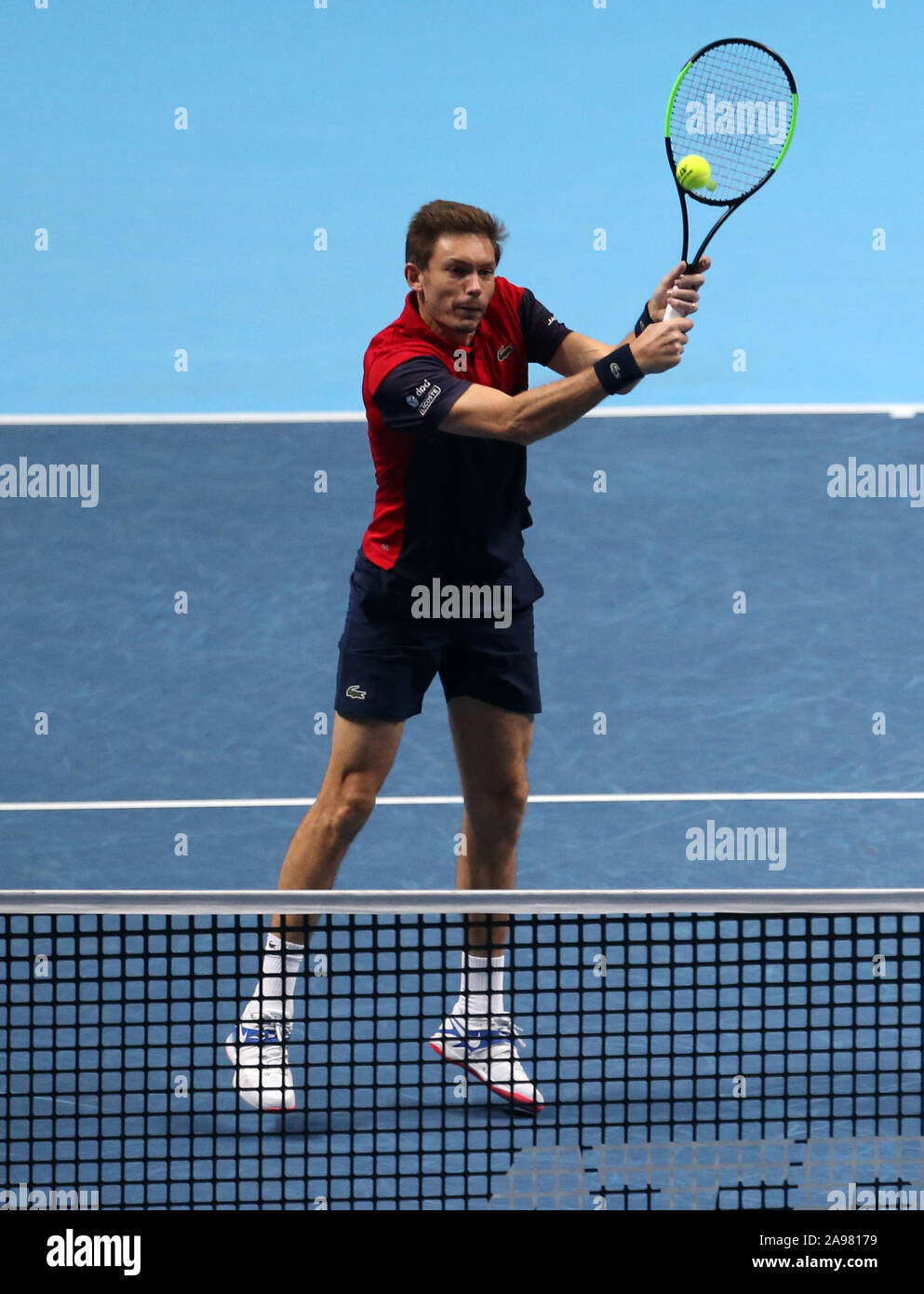 Nicolas Mahut sur le quatrième jour de l'ATP Nitto finale au O2 Arena, Londres. Banque D'Images