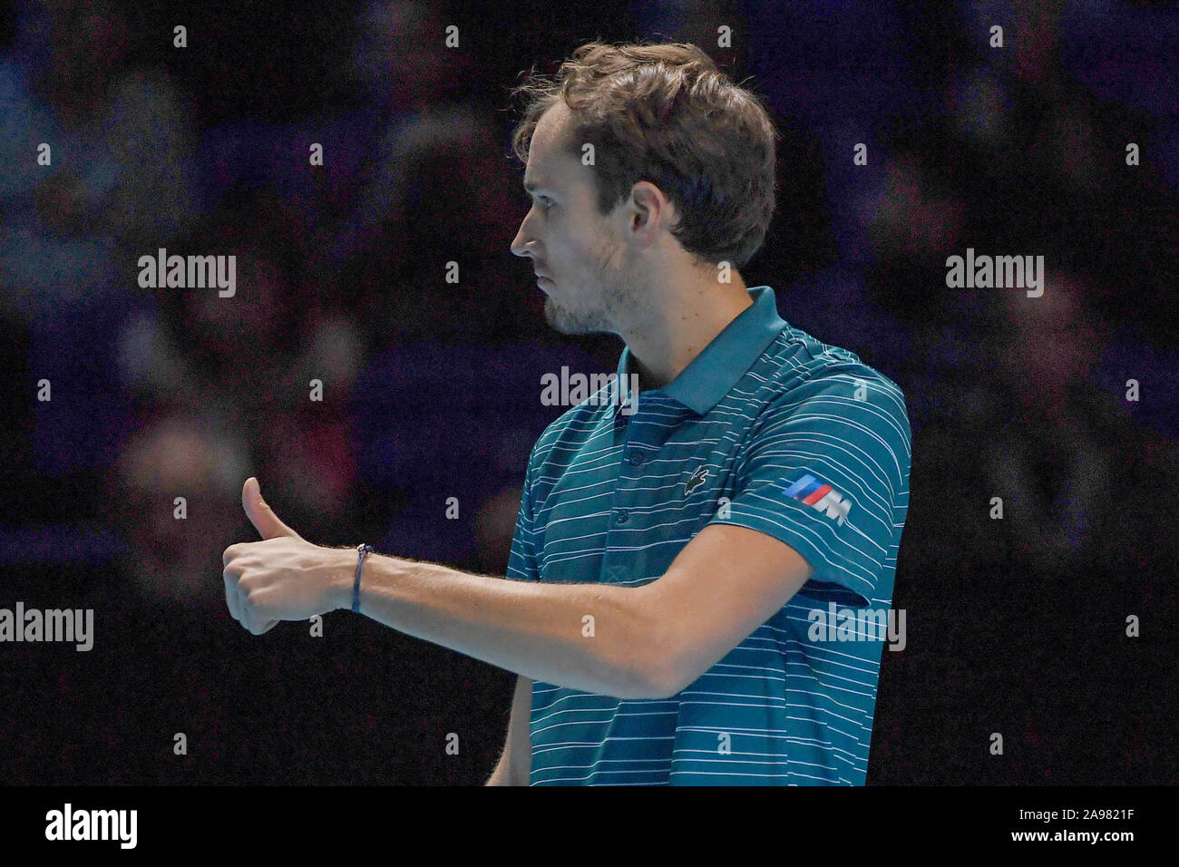 Londres, Royaume-Uni, 13 Nov 2019 daniil, Medvedev, rus, au cours Nitto Final ATP Rafael Nadal Vs Daniil Medvedev - Internationaux de Tennis - Crédit : LPS/Roberto Zanettin/Alamy Live News Banque D'Images