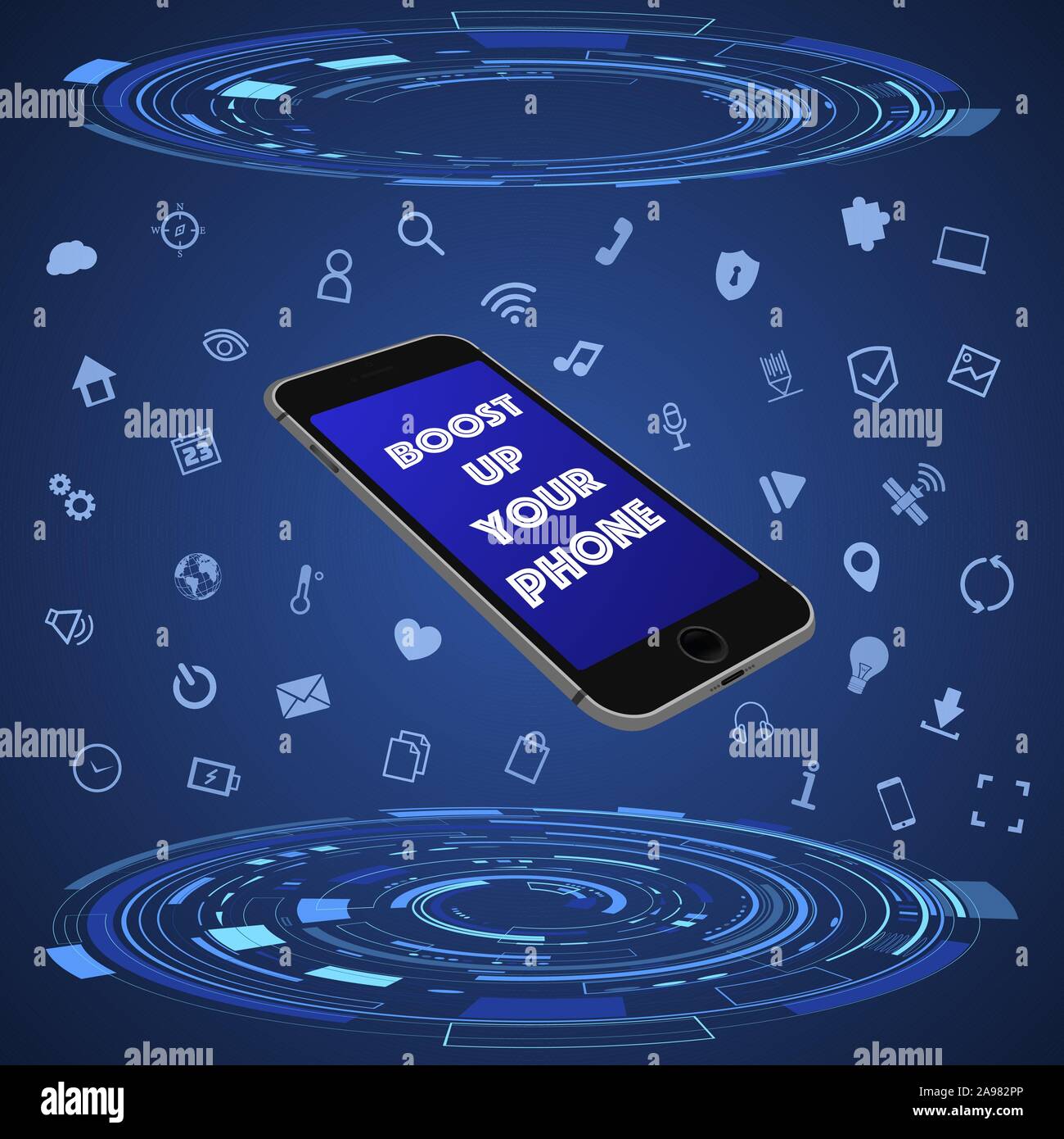 Technologie futuriste numérique illustration vecteur icônes. Arrière-plan de l'écosystème mondial. Résumé L'innovation réseau cyberespace design. iot, smarthome co Illustration de Vecteur