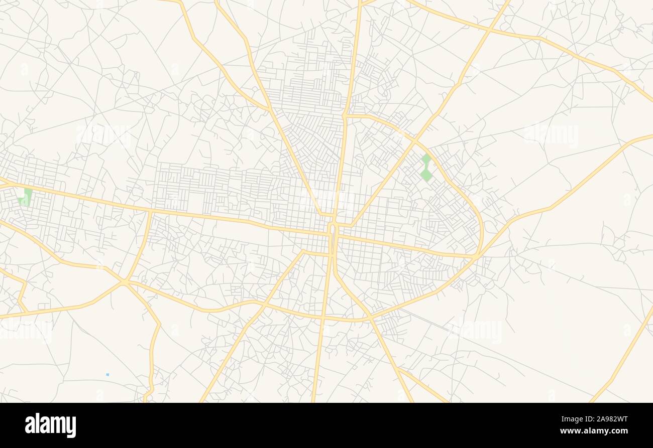 Version imprimable La carte des rues de Bohicon, au Bénin. Modèle de carte pour un usage en entreprise. Illustration de Vecteur