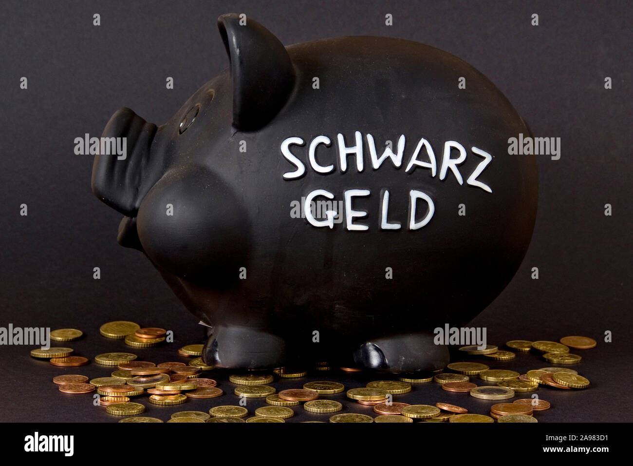 Sparschwein mit der Aufschrift Schwarzgeld, Banque D'Images