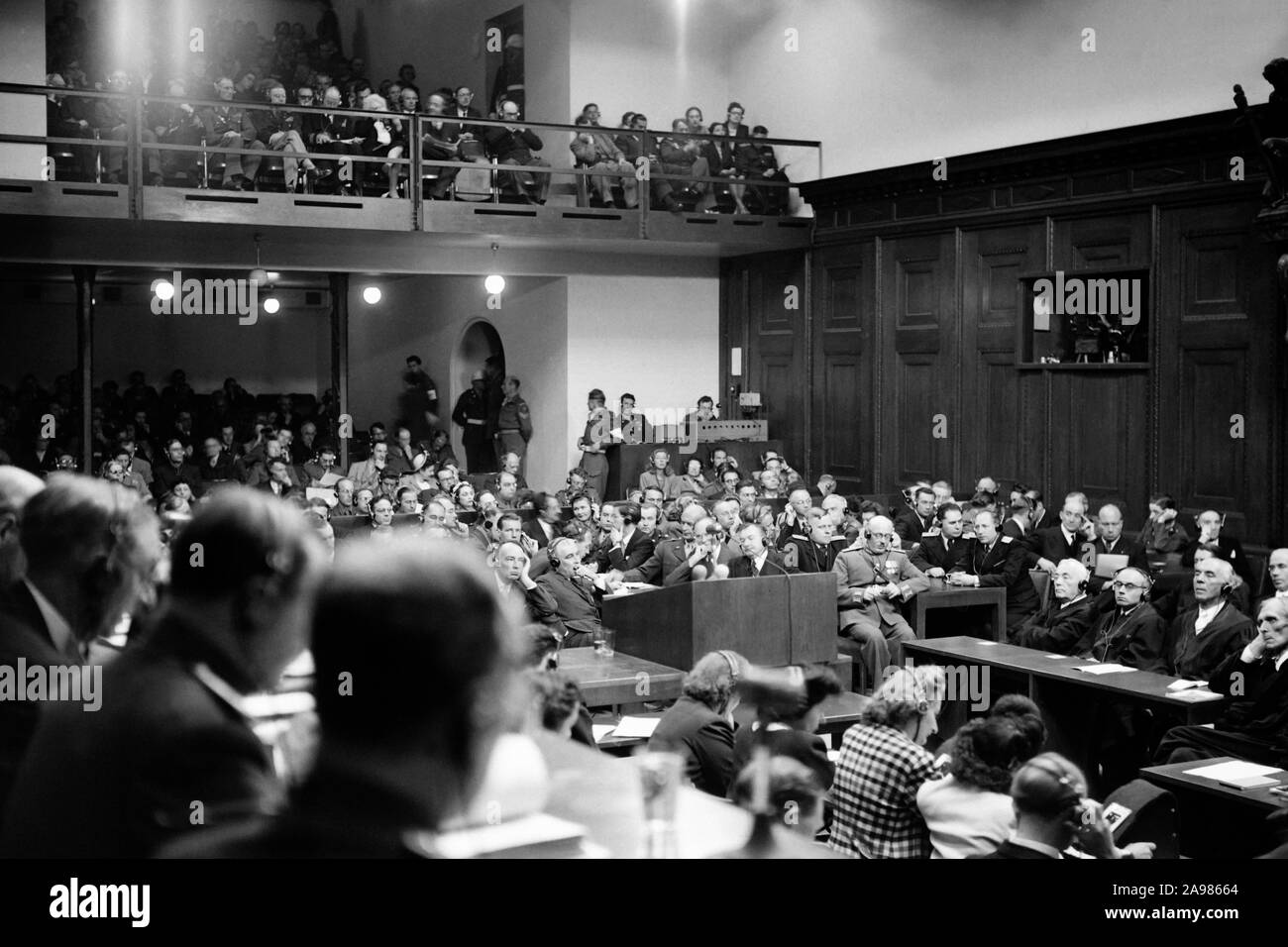 Tribunal militaire international de Nuremberg, où les dirigeants nazis du Troisième Reich a donné lieu à un procès pour crimes de guerre pendant la Seconde Guerre mondiale Banque D'Images
