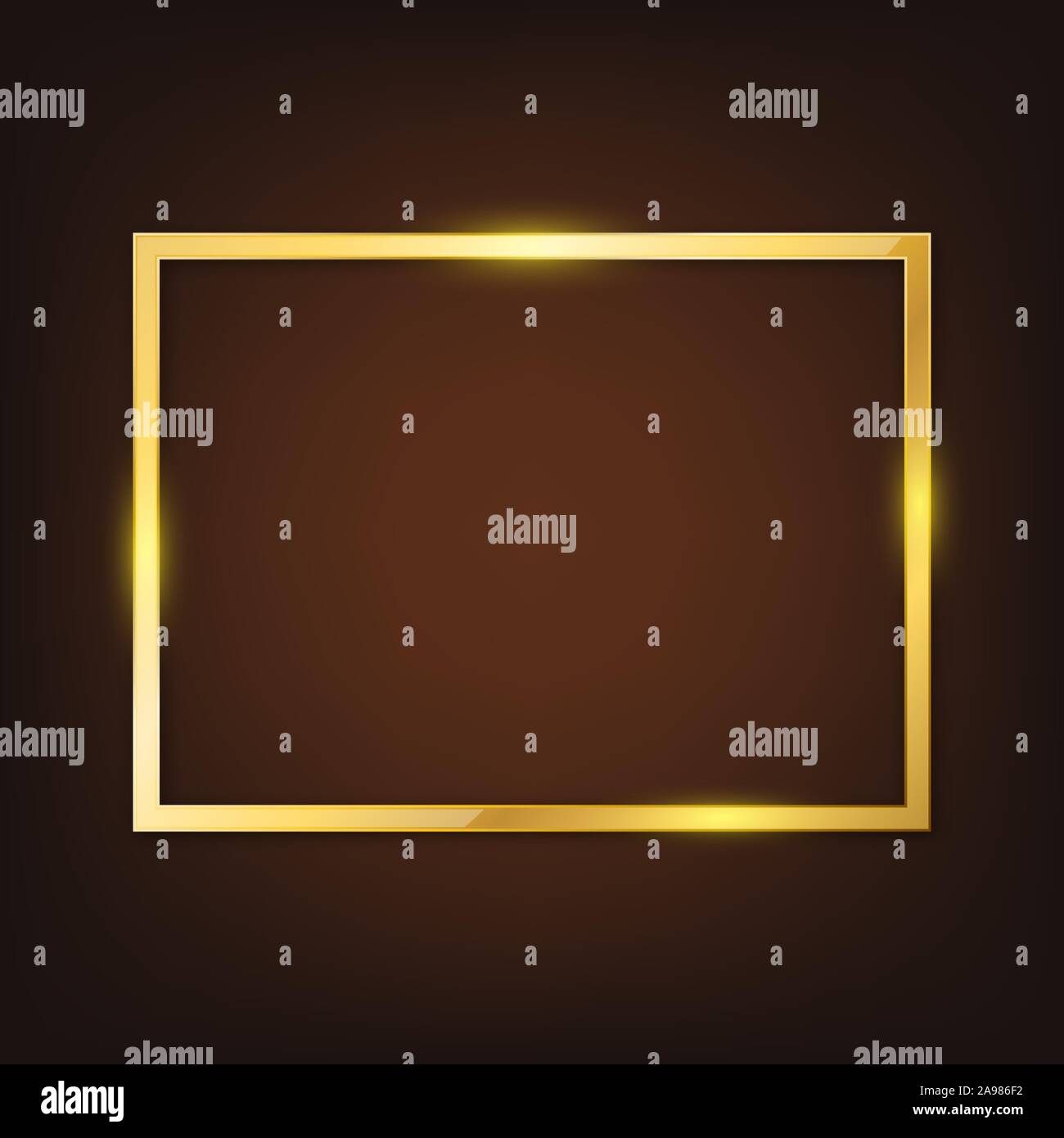 Or vecteur cadre. Cadre carré d'or. Metal cadre simple. Illustration de Vecteur