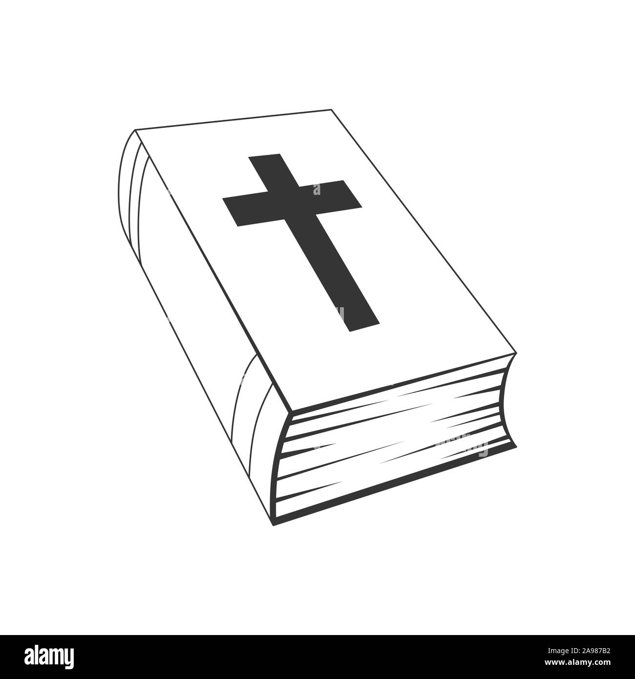 Bible icône - vecteur. Bible Black icône en forme de livre. Livre de la Bible dans l'icône de style plat, isolé. Illustration de Vecteur