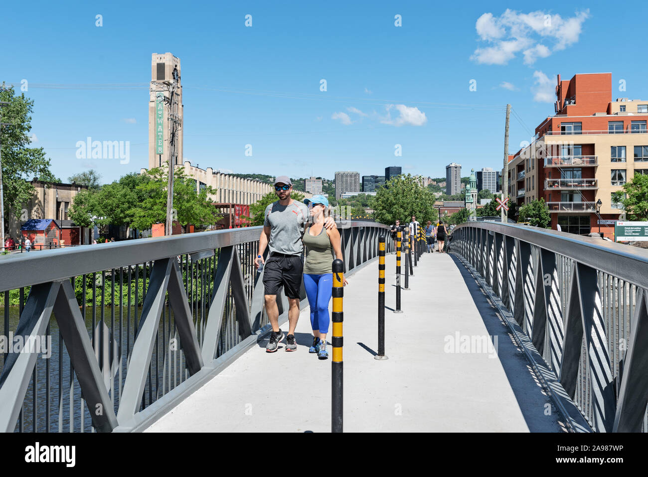 Près du Marché Atwater, Canal Lachine, Montréal, Québec, Canada Banque D'Images