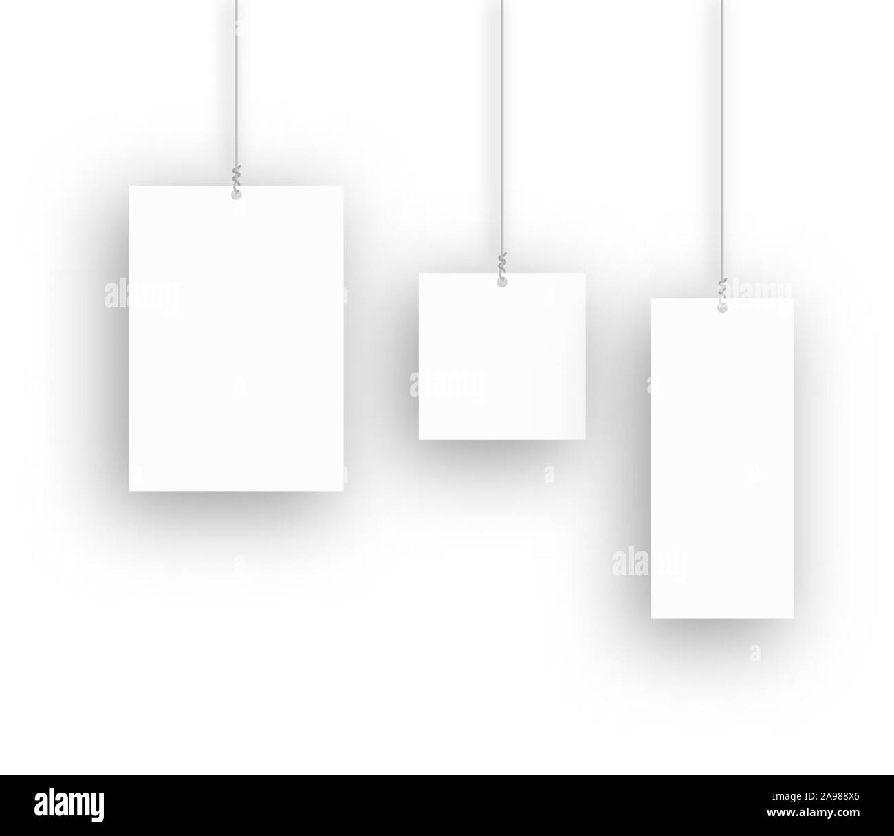 Ensemble de suspension arrière-plans. vierge Vector illustration. Affiches vide avec l'ombre. Affiches papier isolé Illustration de Vecteur