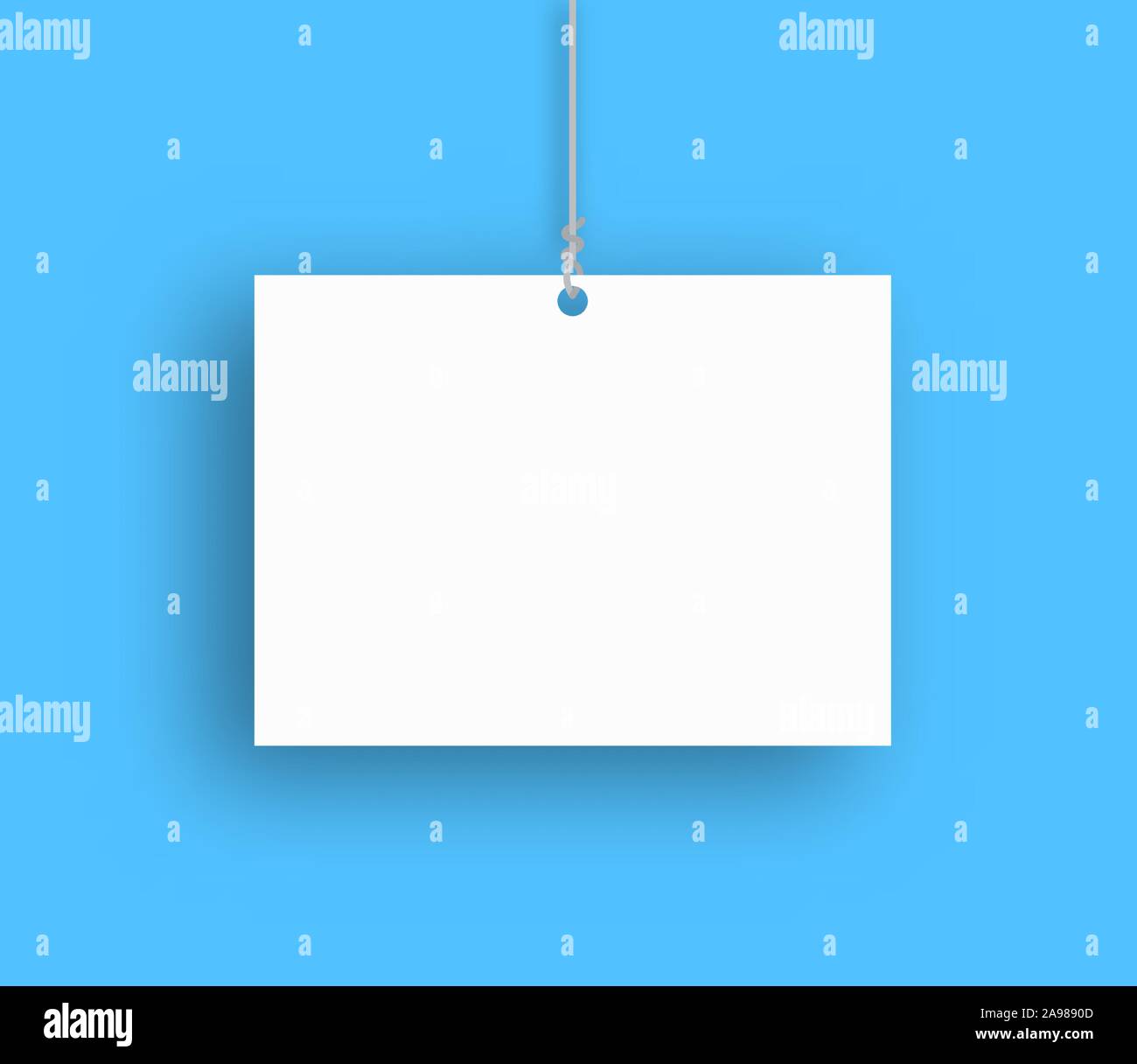 L'affiche de la pendaison en blanc. Vector illustration. Affiche vide avec l'ombre. Papier fond isolé Illustration de Vecteur