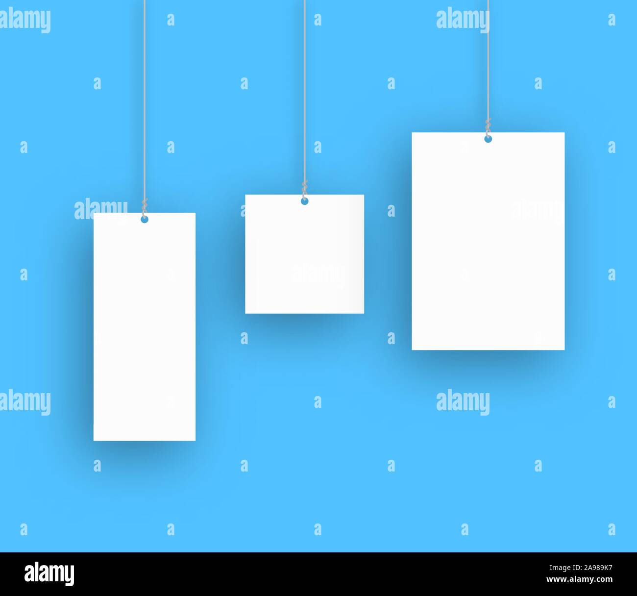 Ensemble de suspension arrière-plans. vierge Vector illustration. Affiches vide avec l'ombre. Affiches papier Illustration de Vecteur