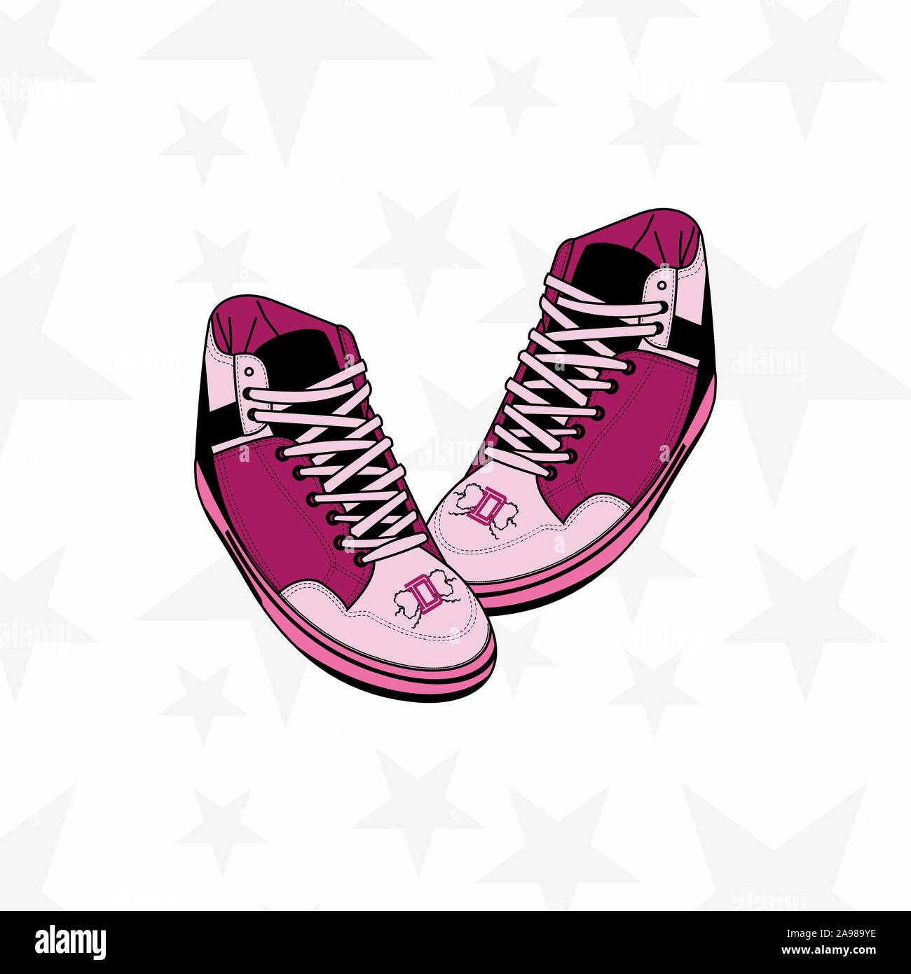Chaussures pour homme ou femme. formateur, exécutant, occasionnels, chaussures de sport. Accessoires de sport. - Vector Illustration de Vecteur