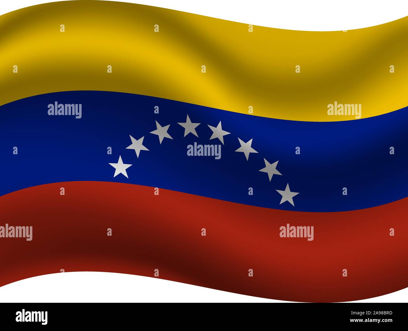 Beau drapeau national de la République bolivarienne du Venezuela, couleurs d'origine et de proportion. Vector illustration eps10 simplement, en provenance de pays . Illustration de Vecteur