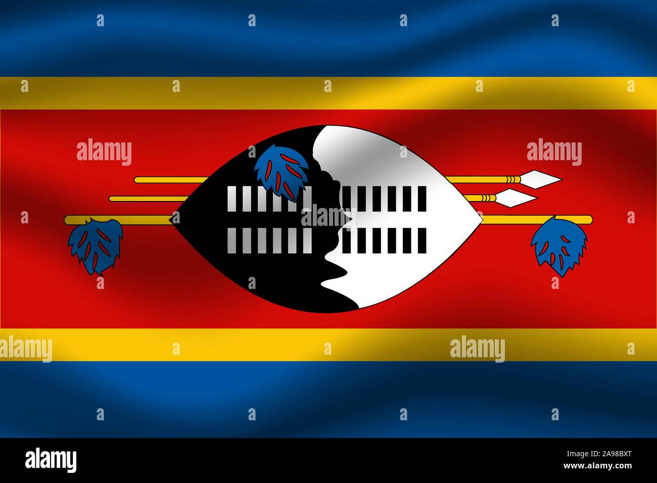 Beau drapeau national du Royaume d'Eswatini, savoir avant que le Swaziland. couleurs d'origine et de proportion. Vector illustration eps10 tout simplement, d'un titre Illustration de Vecteur