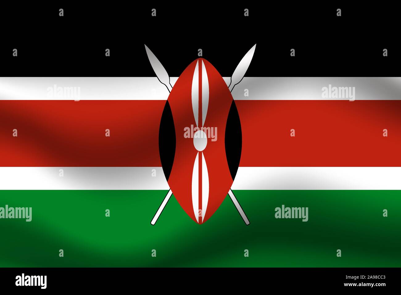 Drapeau national de la République du Kenya. couleurs d'origine et de proportion. Vector illustration eps10 simplement, en provenance de pays. Illustration de Vecteur