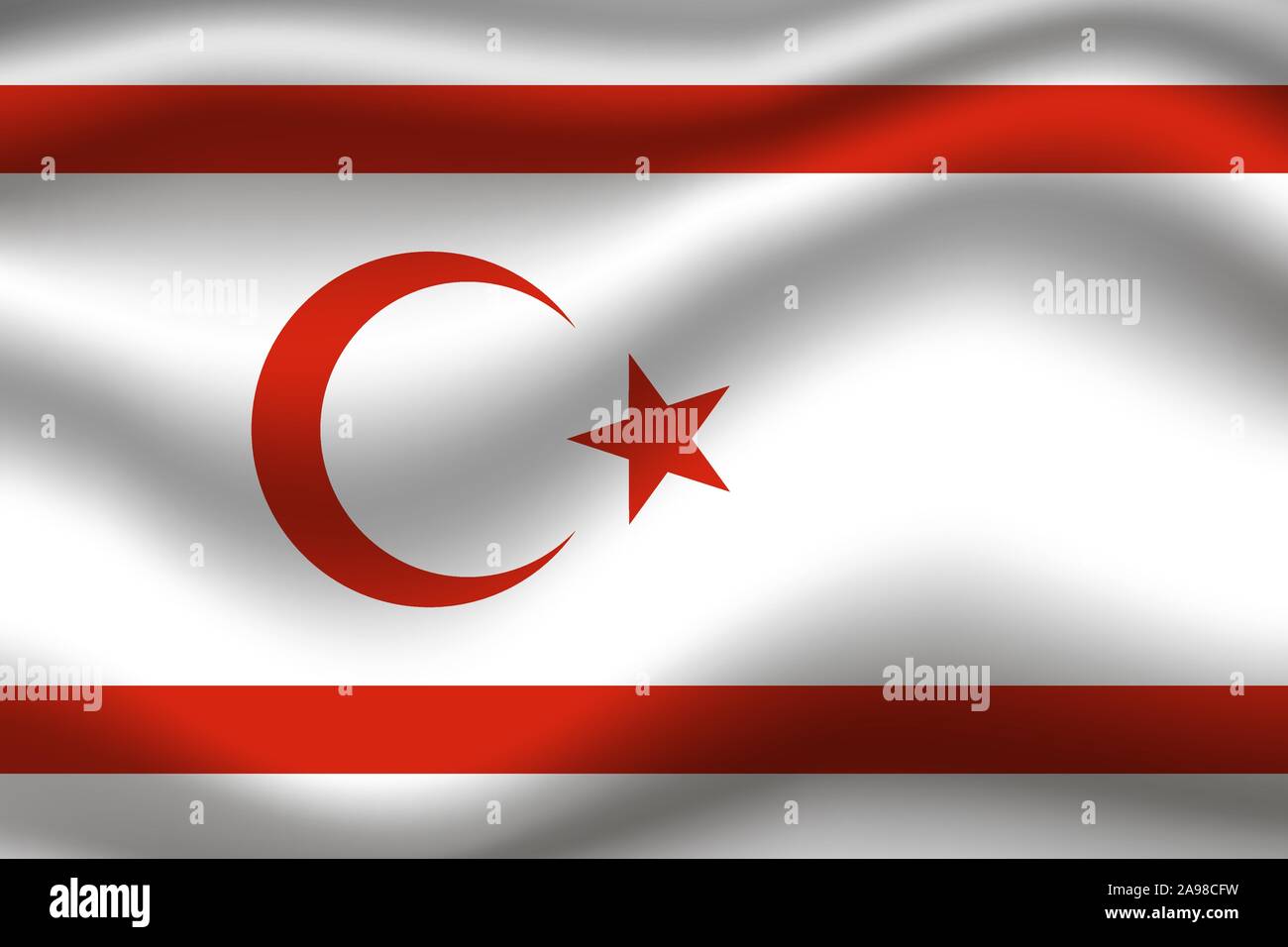 Beau drapeau national de République turque de Chypre du Nord. Les couleurs d'origine et de proportion. Vector illustration eps10 simplement, en provenance de pays d'un drapeau Illustration de Vecteur