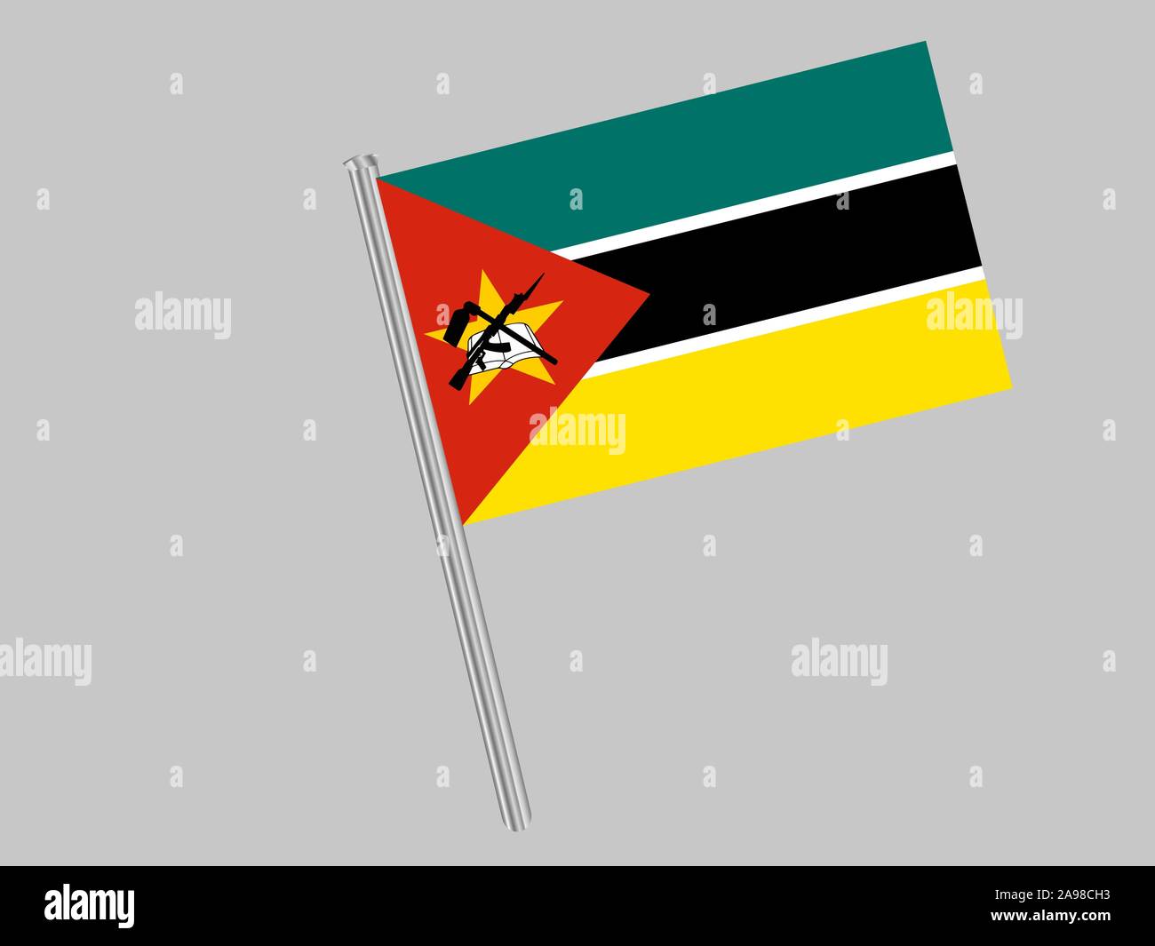Drapeau national de la République de Mozambique. couleurs d'origine et de proportion. Vector illustration eps10 simplement, en provenance de pays. Illustration de Vecteur