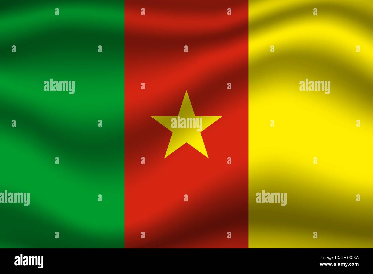 Drapeau national de la République du Cameroun. les couleurs d'origine et de proportion. Vector illustration eps10 simplement, en provenance de pays. Illustration de Vecteur