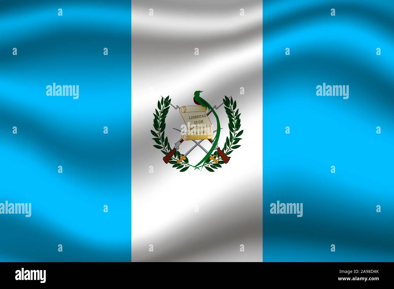 Drapeau national de la République du Guatemala. couleurs d'origine et de proportion. Illustration vectorielle, simplement, en provenance de pays. Illustration de Vecteur