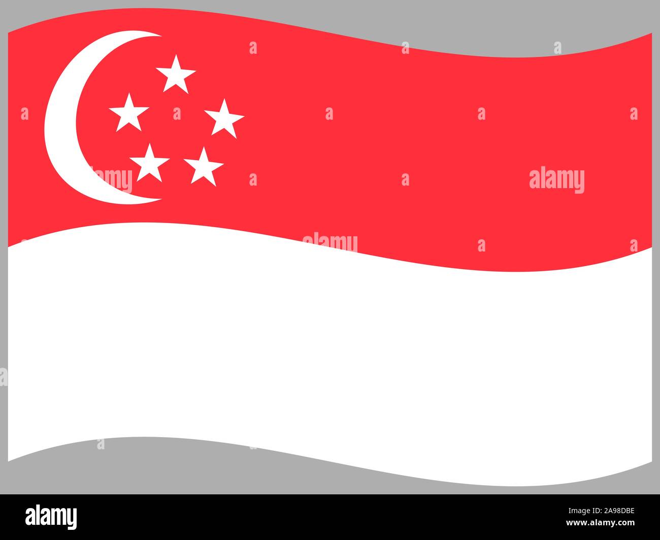Beau drapeau national de la République de Singapour. couleurs d'origine et de proportion. Vector illustration eps10 simplement, en provenance de pays. Illustration de Vecteur