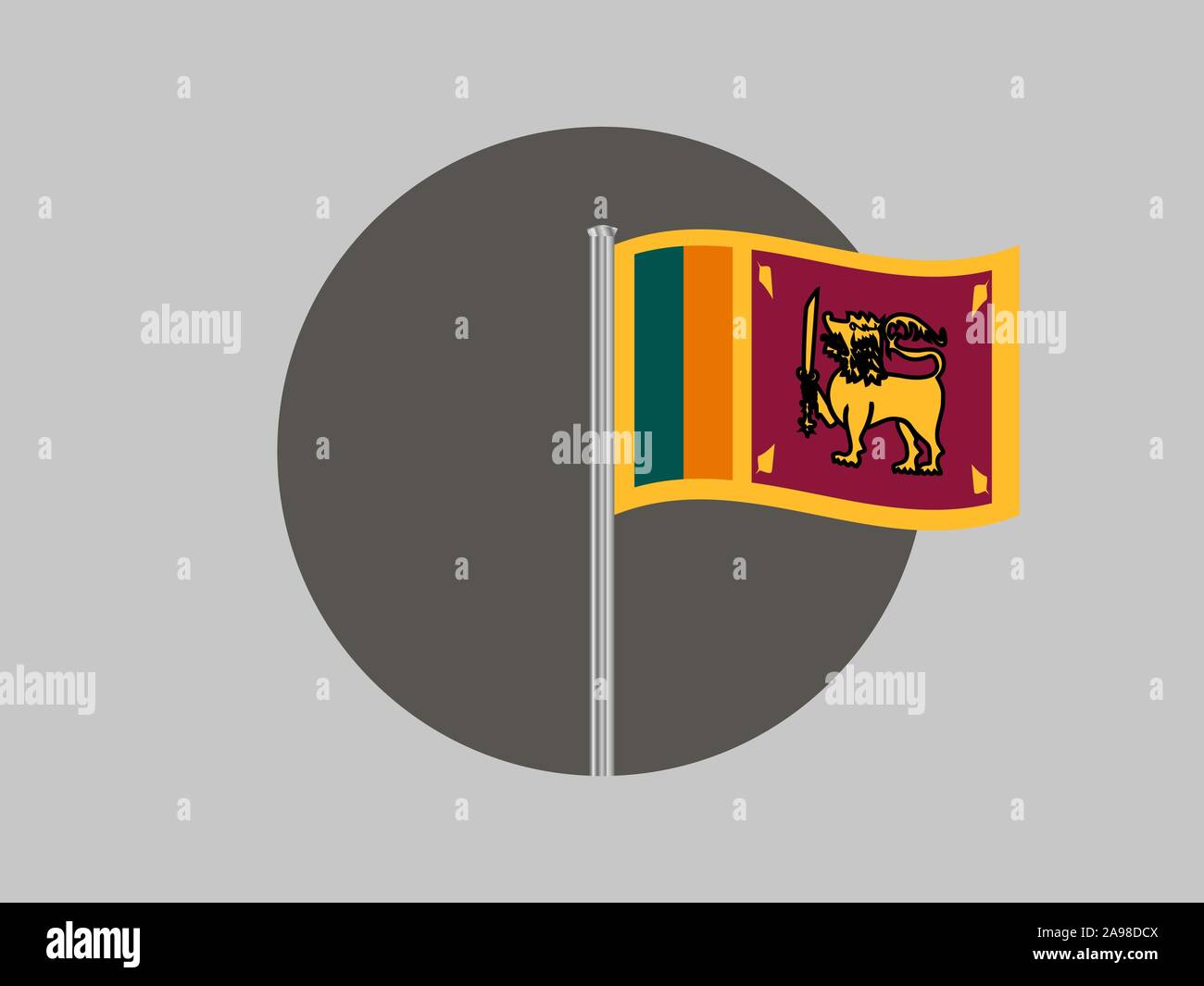 Beau drapeau national de la République socialiste démocratique de Sri Lanka. Les couleurs d'origine et de proportion. Vector illustration eps10 tout simplement, à partir de pays Illustration de Vecteur